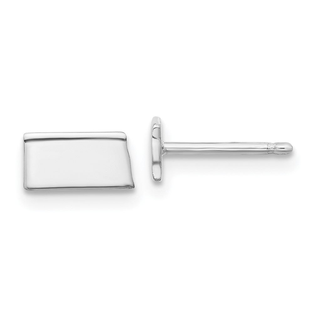 925 Sterling Silver TravelRhodium-plated South Dakota State Earrings